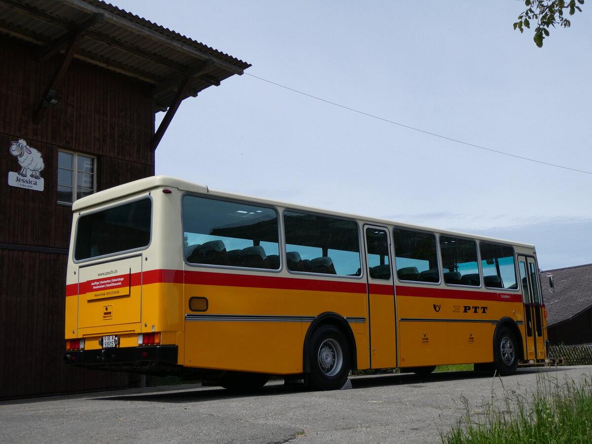 (263'182) - Kolb, Grasswil - Nr. 3/BE 93'915 - Saurer/R&J (ex Schmocker, Stechelberg Nr. 3/PID 2409; ex Schmocker, Stechelberg Nr. 1; ex Gertsch, Stechelberg Nr. 1) am 26. Mai 2024 in Drrenroth, Horn