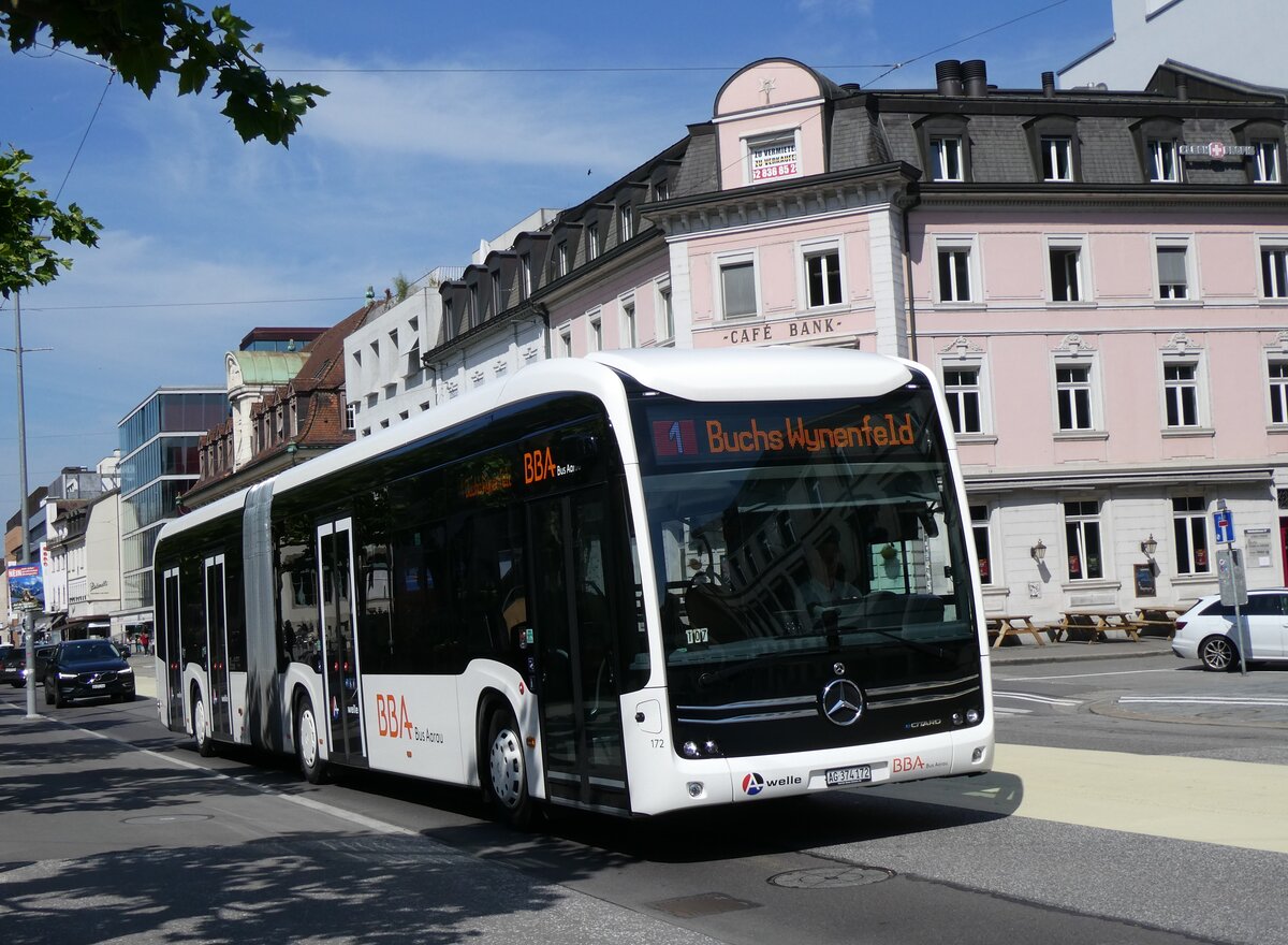 (263'398) - BBA Aarau - Nr. 172/AG 374'172 - eMercedes am 6. Juni 2024 beim Bahnhof Aarau