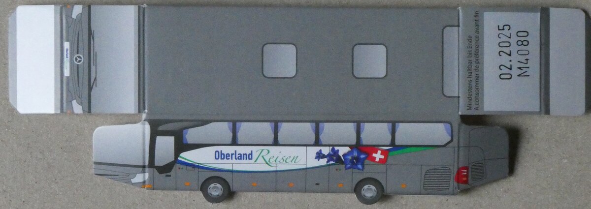 (263'486) - Ragusa/Camille Bloch-Schokolade als kleiner Bastelbogen mit Oberland Reisen-Mercedes am 9. Juni 2024 in Thun