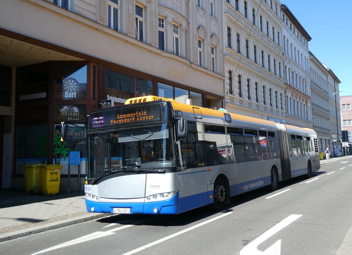 (264'437) - LVB Leipzig - Nr. 14'146/L-NV 4146 - Solaris am 9. Juli 2024 in Leipzig, G.-Schumann-/Lindenthaler Strasse