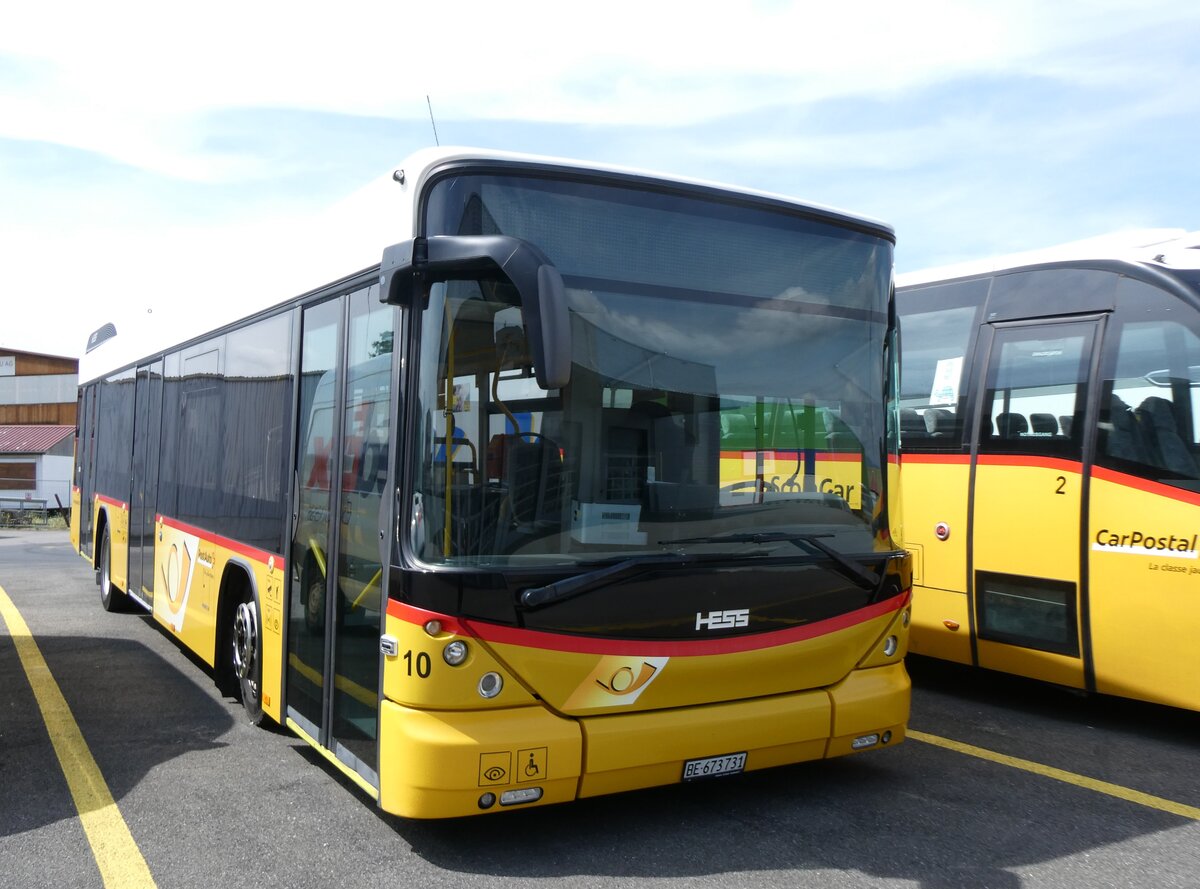 (265'419) - PostAuto Bern -Nr. 10/BE 673'731/PID 5500 - Hess (ex Klopfstein, Laupen Nr. 10) am 4. August 2024 in Kerzers, Interbus