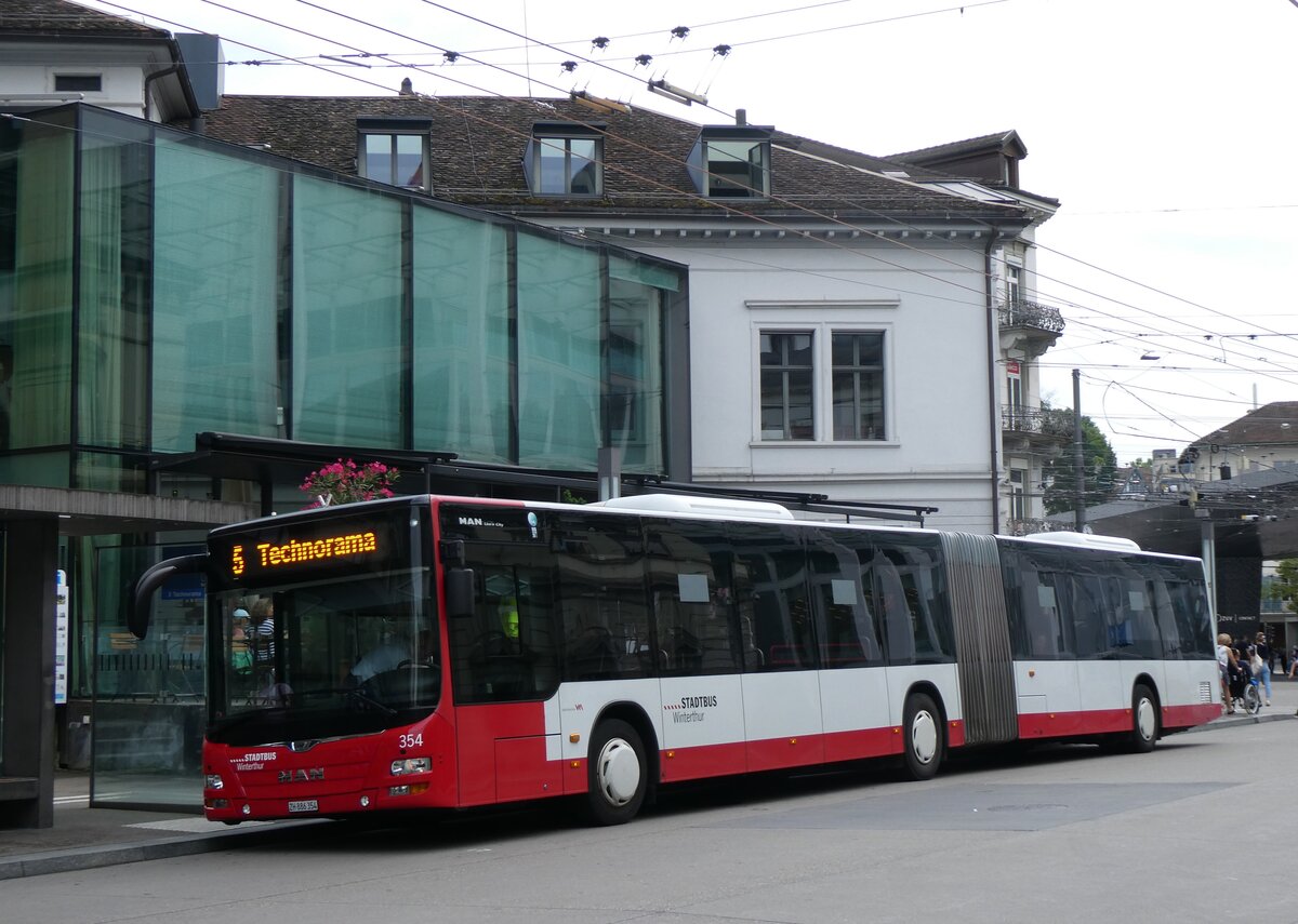 (265'896) - SW Winterthur - Nr. 354/ZH 886'354 - MAN am 17. August 2024 beim Hauptbahnhof Winterthur