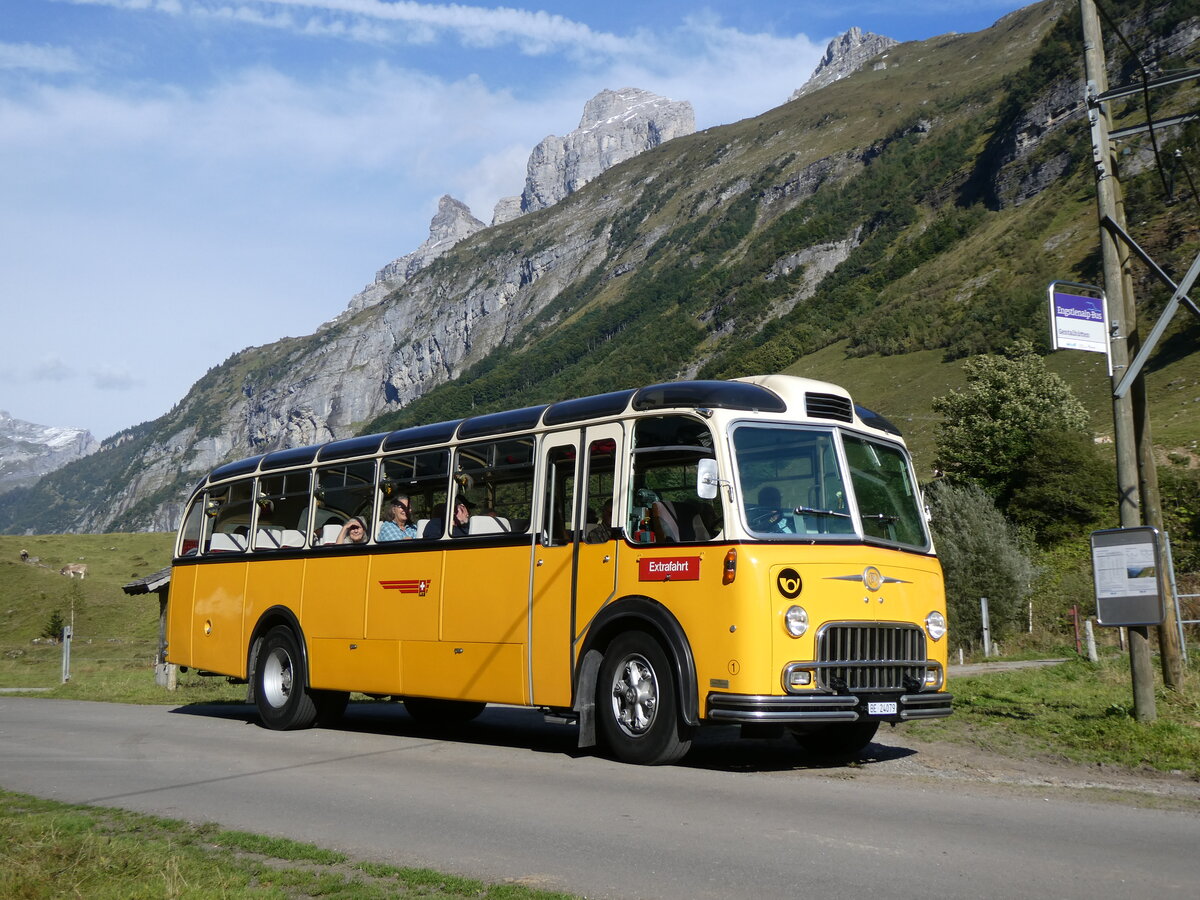 (267'501) - Gast, Reutigen - Nr. 1/BE 24'079 - FBW/FHS (ex Lambach, Gommiswald; ex Hotz, Rickenbach bei Wil/TG; ex P 24'079; ex P 21'579) am 22. September 2024 in Innertkirchen, Gentalhtten