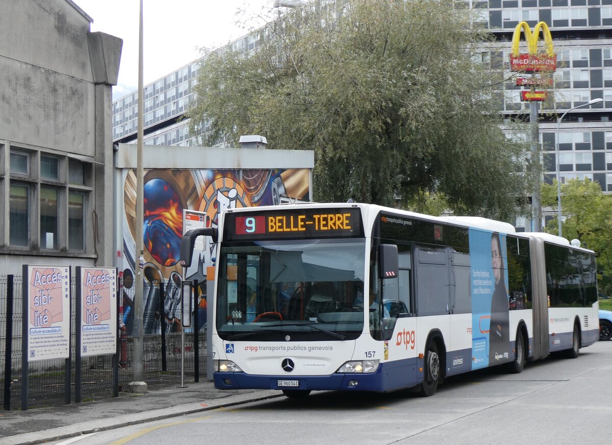 (267'917) - TPG Genve - Nr. 157/GE 960'541 - Mercedes am 10. Oktober 2024 in Vernier, Barde