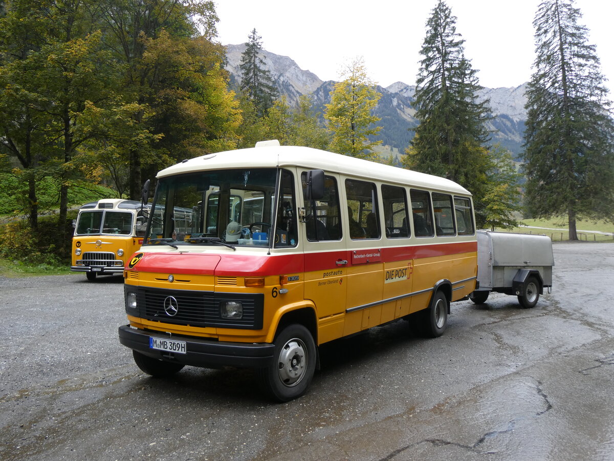 (268'064) - Aus Deutschland: Hahn, Mnchen - Nr. 6/M-MB 309H - Mercedes (ex Mller, CH-Ennetmoos Nr. 6; ex Portenier, CH-Adelboden Nr. 6/PID 492; ex Geiger, CH-Adelboden Nr. 6) am 12. Oktober 2024 in Kiental, Tschingel