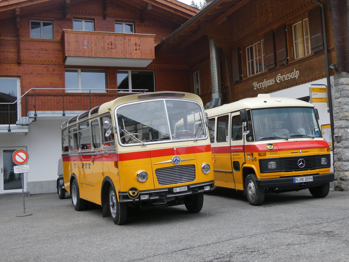 (268'133) - Schmid, Thrishaus - Nr. 9/BE 26'105 - Saurer/R&J (ex Geiger, Adelboden Nr. 9) am 12. Oktober 2024 auf der Griesalp