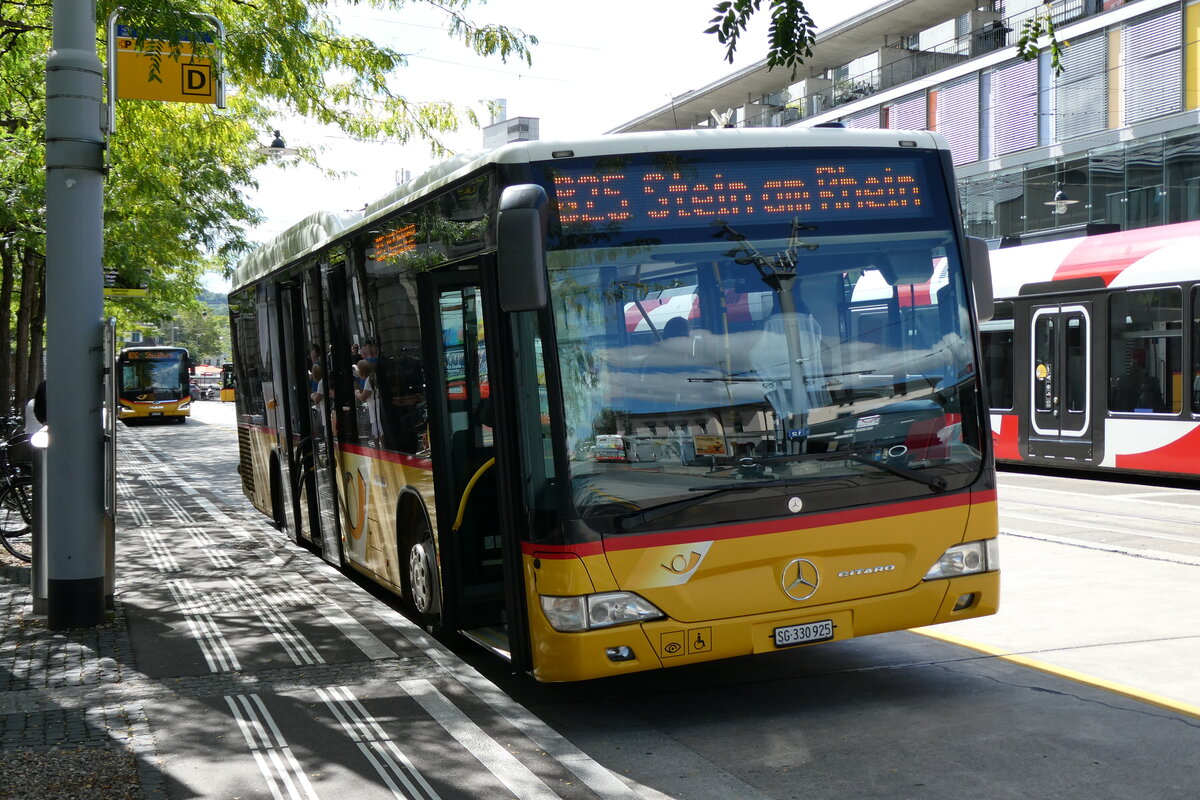 (279'546) - PostAuto Ostschweiz - SG 330'925/PID 5200 - Mercedes (ex PostAuto Nordschweiz; ex Brem, Wlflinswil) am 29. August 2025 beim Bahnhof Frauenfeld