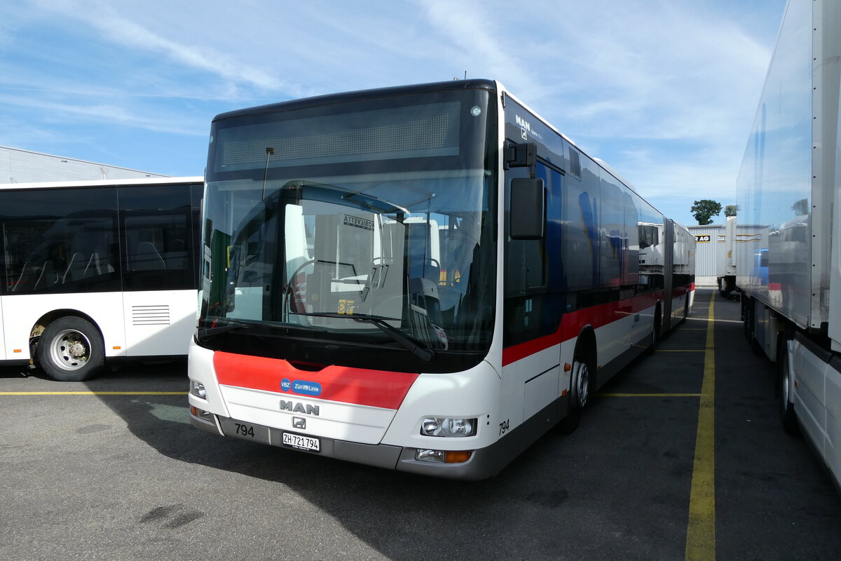 (280'021) - VBZ Zrich - Nr. 794/ZH 721'794 - MAN (ex St. Gallerbus, St. Gallen Nr. 294) am 6. September 2025 in Kerzers, Interbus