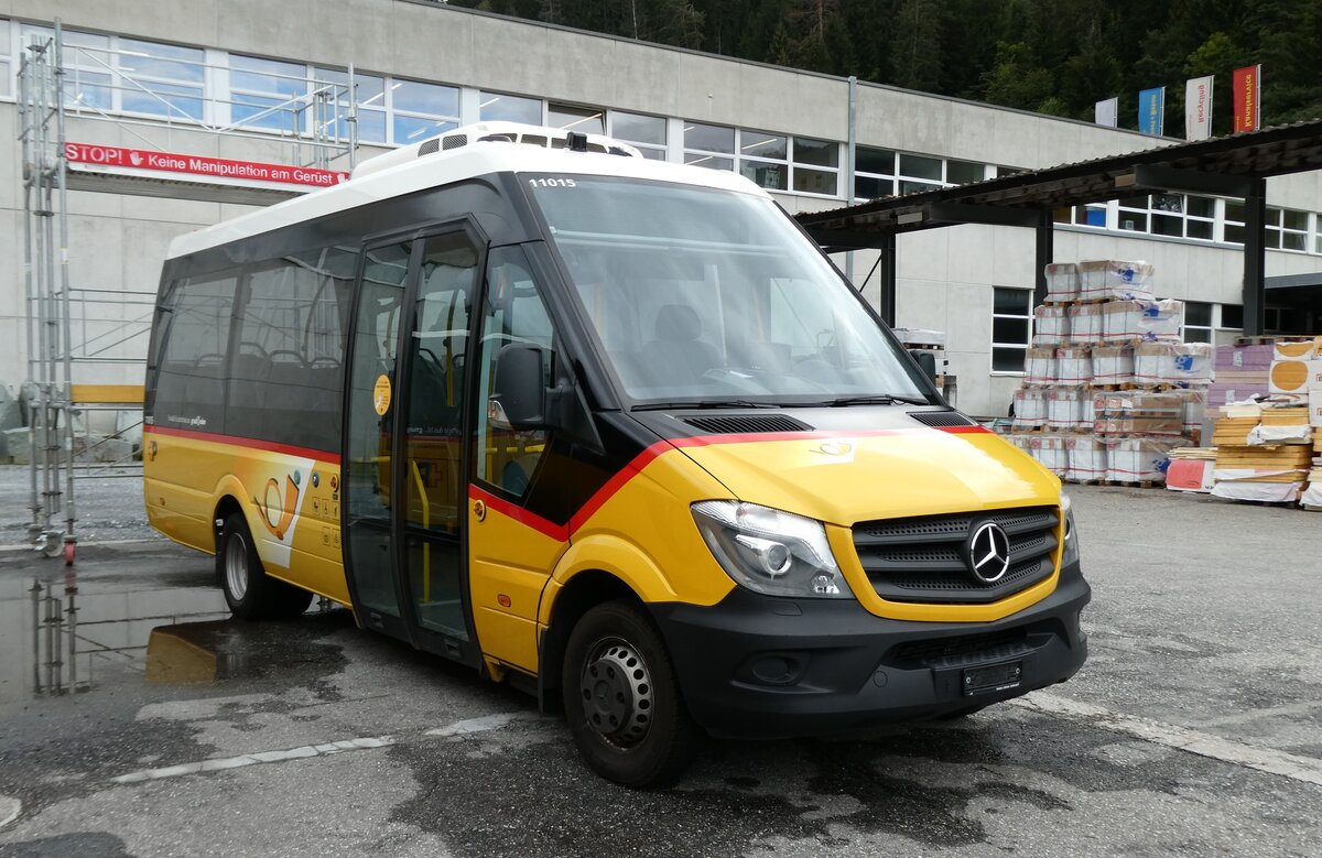 (280'207) - PostAuto Graubnden - PID 11'015 - Mercedes (ex Nr. 42; ex Nr. 12) am 9. September 2025 in Schluein, Garage