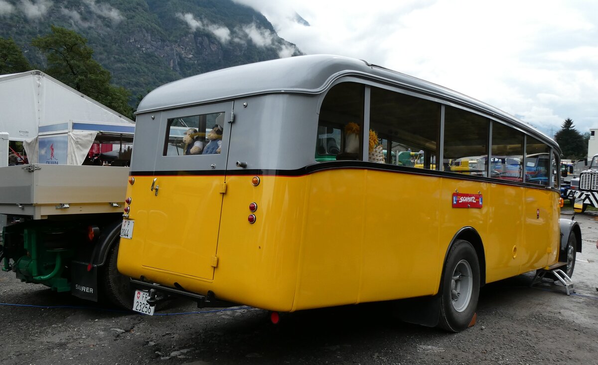 (280'367) - Schmutz, Vaulruz - FR 23'256 - Saurer/Saurer (ex Nestl; ex P 23'019; ex P 2044) am 13. September 2025 in Iragna, Riviera