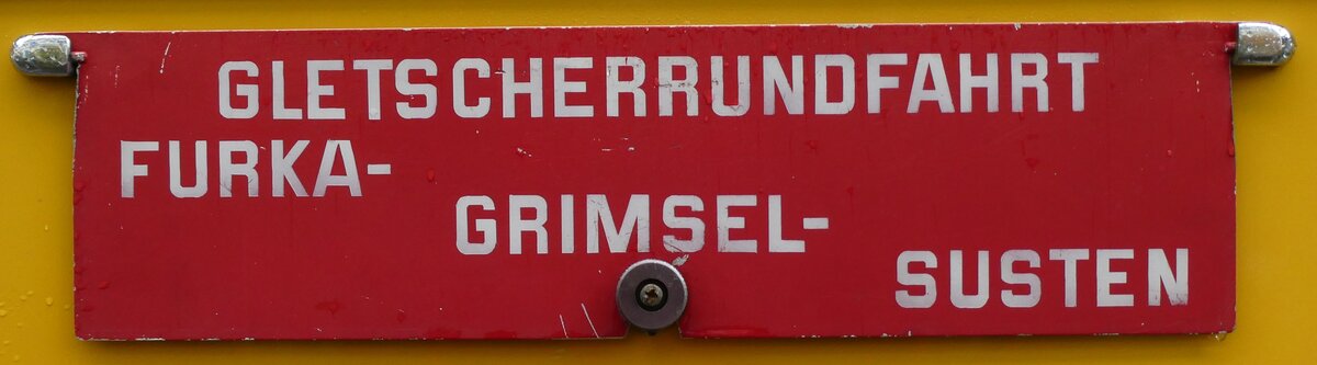 (280'734) - Routentafel - GLETSCHERRUNDFAHRT - FURKA - GRIMSEL - SUSTEN - am 27. September 2025 beim Bahnhof Wdenswil