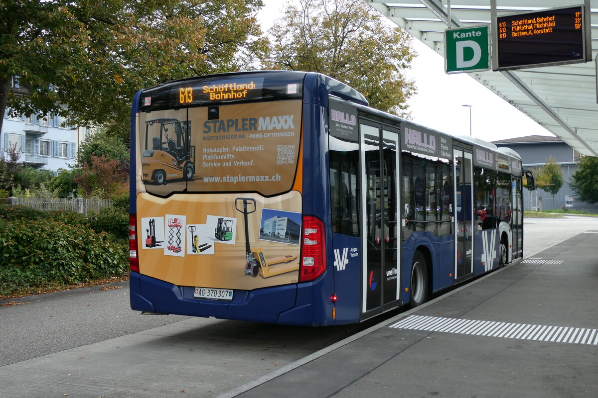 (280'864) - Limmat Bus, Dietikon - AG 370'307 - Mercedes am 2. Oktober 2025 beim Bahnhof Zofingen