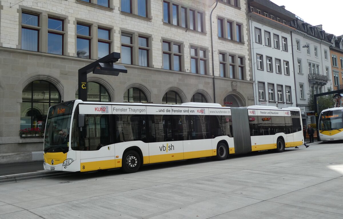 (281'142) - VBSH Schaffhausen - Nr. 8/SH 38'008 - Mercedes am 10. Oktober 2025 beim Bahnhof Schaffhausen