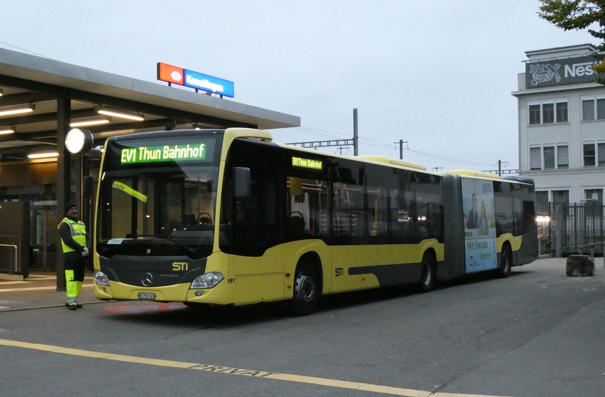 (281'309) - STI Thgun - Nr. 161/BE 752'161 - Mercedes am 12. Oktober 2025 beim Bahnhof Konolfingen