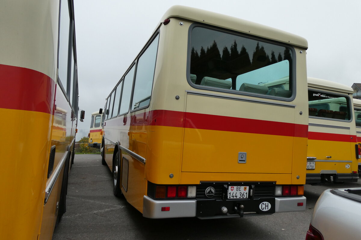 (281'362) - Aebi, Koppigen - Nr. 11/BE 144'361 - Saurer/Lauber (ex Leuenberger, Kirchberg; ex Niederer, Filzbach Nr. 11) am 12. Oktober 2025 in Schwarzenberg, Rssli