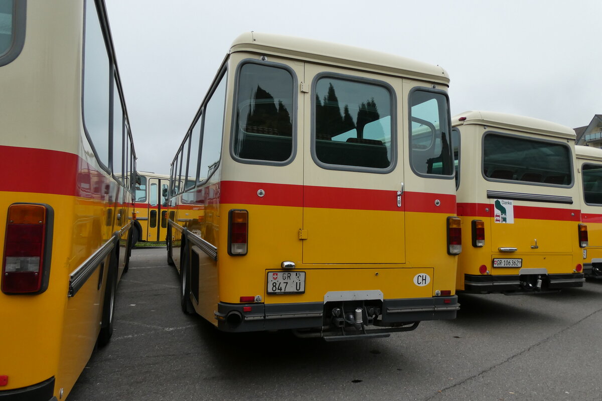 (281'365) - Ltscher, Haldenstein - GR 847 U - Saurer/Tscher (ex Overney, Bern; ex Autopostale, Croglio PID 3158; ex Monti, Cademario Nr. 10; ex PostAuto Graubnden; ex Frigg, Zernez; ex P 24'403) am 12. Oktober 2025 in Schwarzenberg, Rssli