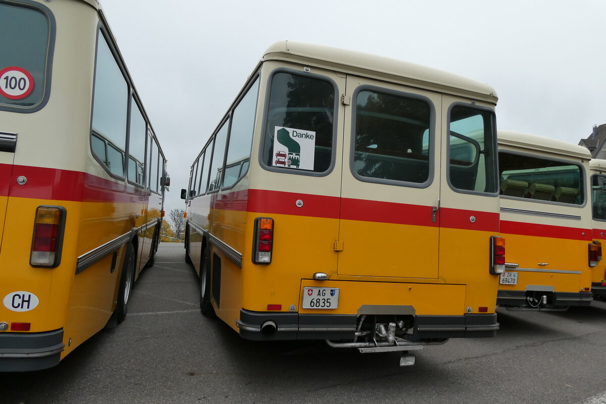 (281'373) - Gautschi, Suhr - AG 6835 - Saurer/Tscher (ex Ltscher, Neuheim Nr. 200/PID 2525; ex Cartek, Regensdorf; ex P 25'822) am 12. Oktober 2025 in Schwarzenberg, Rssli