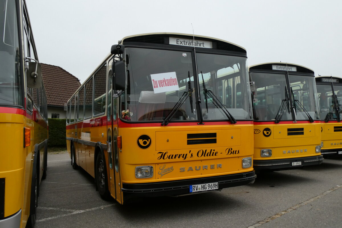 (281'379) - Aus Deutschland: Gmeinder, Schlier - RV-HG 969H - Saurer/R&J (ex Mller, CH-Uttigen; ex Stocker, CH-Ottikon; ex Eberle, CH-Wittenbach; ex Richter, CH-Ossingen; ex P 25'350) am 12. Oktober 2025 in Schwarzenberg, Rssli