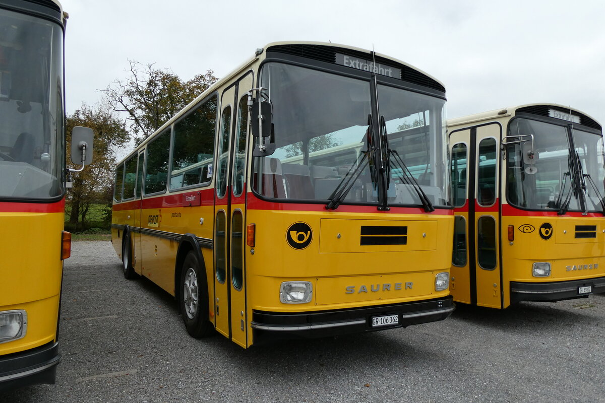 (281'416) - Ackermann, Landquart - GR 106'362 - Saurer/R&J (ex Fssler, Unteriberg; ex Schrch, Gutenburg Nr. 6; ex P 24'358/PID 3219) am 12. Oktober 2025 in Hitzkirch, Interkantonale Polizeischule