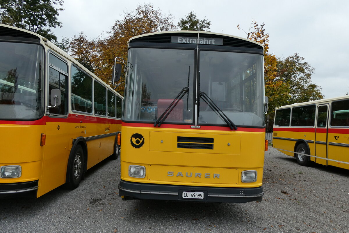 (281'434) - Huber, Oberkirch - LU 49'699 - Saurer/R&J (ex Frigg, Zernez; ex P 24'283) am 12. Oktober 2025 in Hitzkirch, Interkantonale Polizeischule