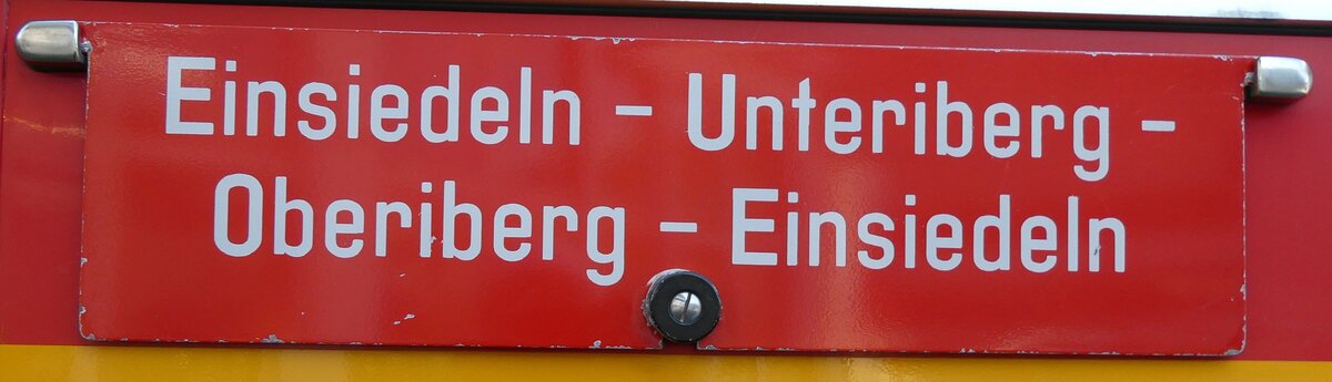 (281'599) - Routentafel - Einsiedeln - Unteriberg - Oberiberg - Unteriberg - Einsiedeln - am 18. Oktober 2025 in Nfels, FBW-Museum
