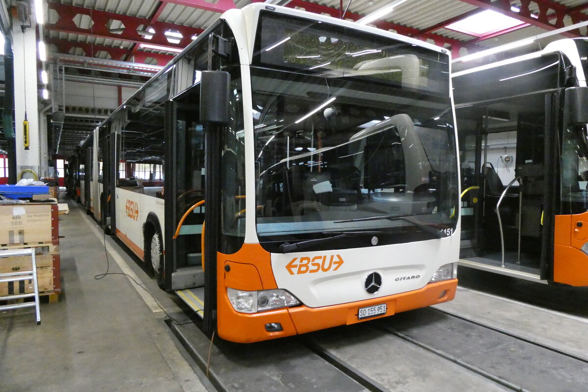 (282'184) - BSU Solothurn - Nr. 1151/SO 155'951 - Mercedes (ex Nr. 51) am 8. November 2025 in Zuchwil, Garage