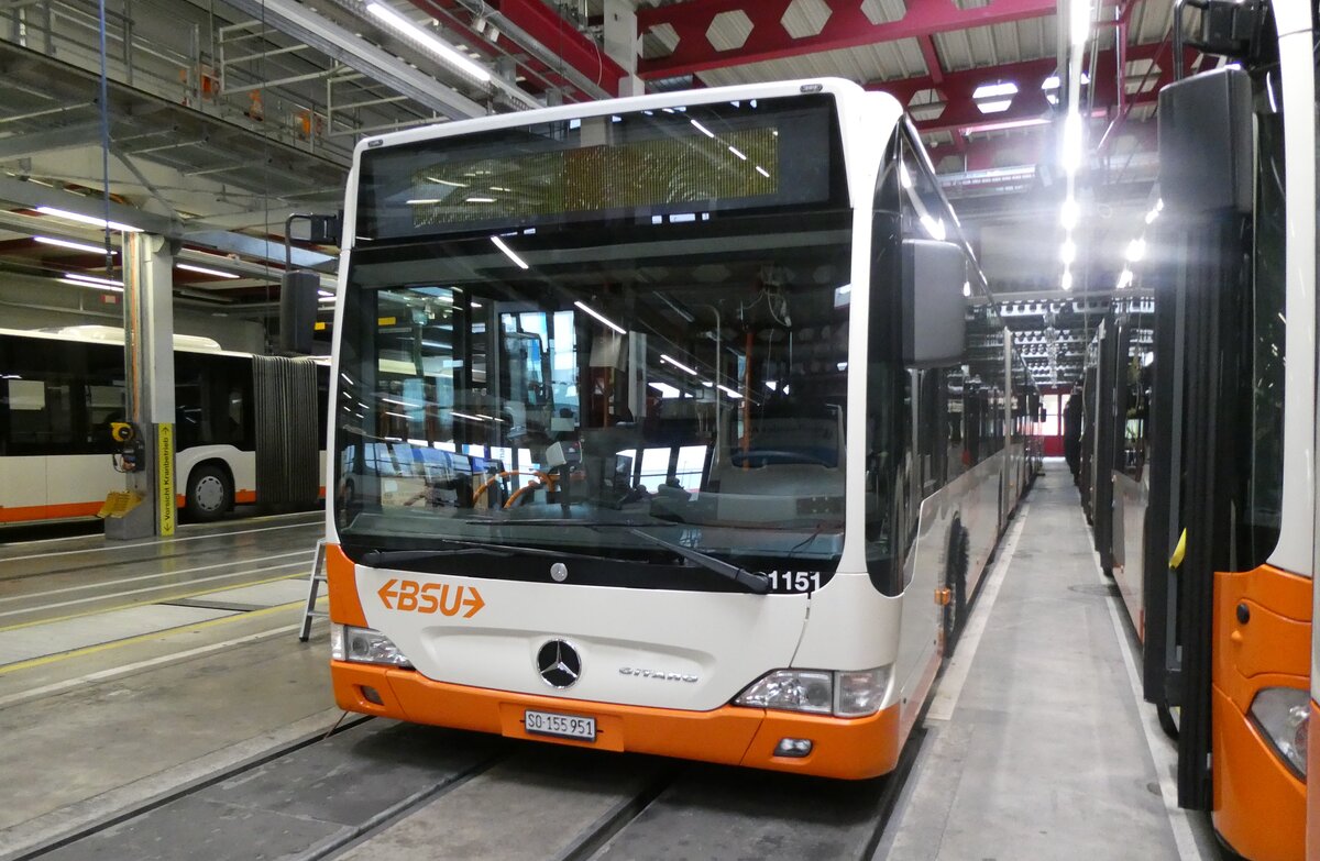 (282'191) - BSU Solothurn - Nr. 1151/SO 155'951 - Mercedes (ex Nr. 51) am 8. November 2025 in Zuchwil, Garage