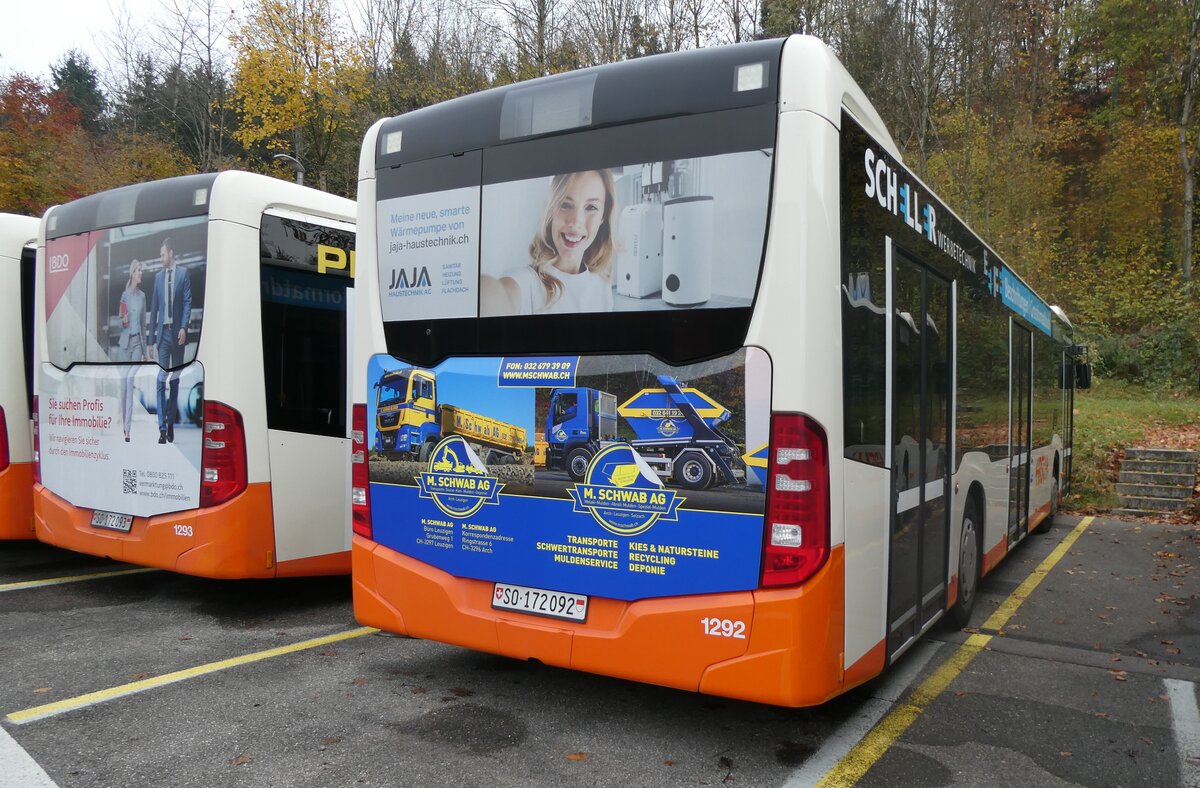 (282'211) - BSU Solothurn - Nr. 1292/SO 172'092 - Mercedes (ex Nr. 92) am 8. November 2025 in Zuchwil, Garage