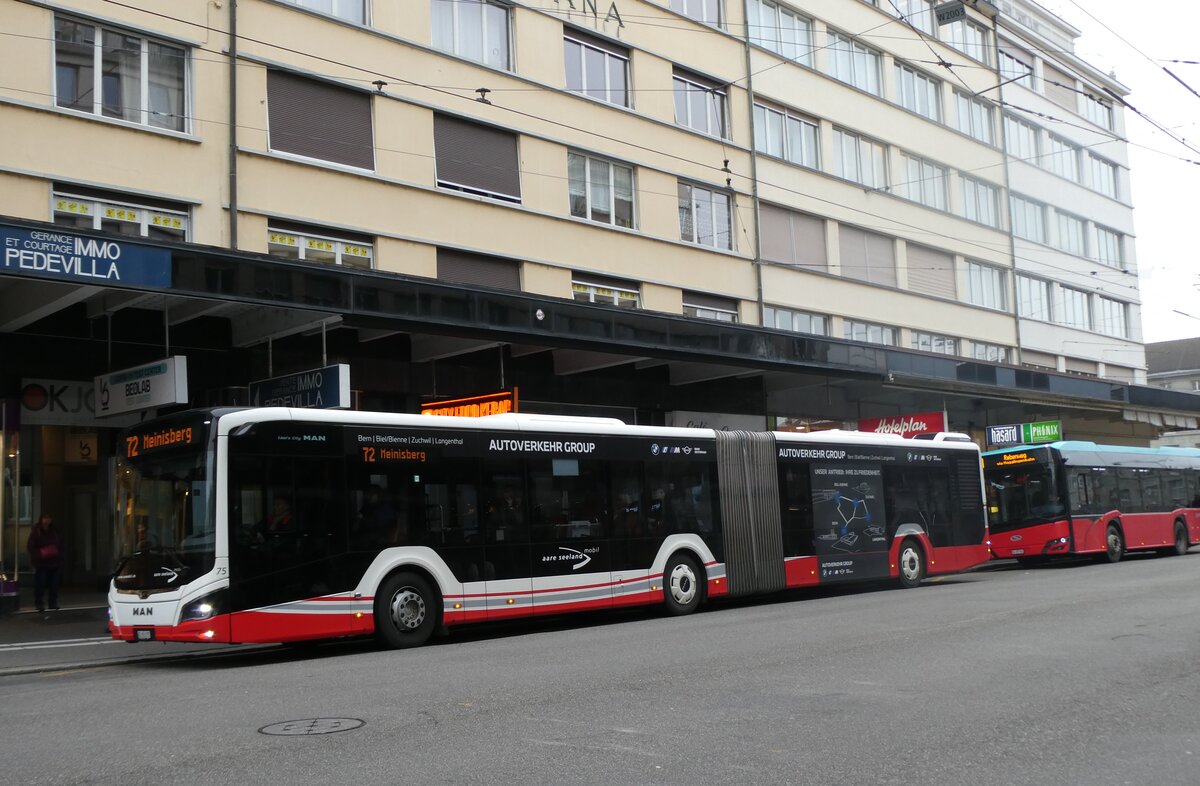 (282'734) - ASm Langenthal - Nr. 75/BE 893'275 - MAN am 4. Dezember 2025 beim Bahnhof Biel