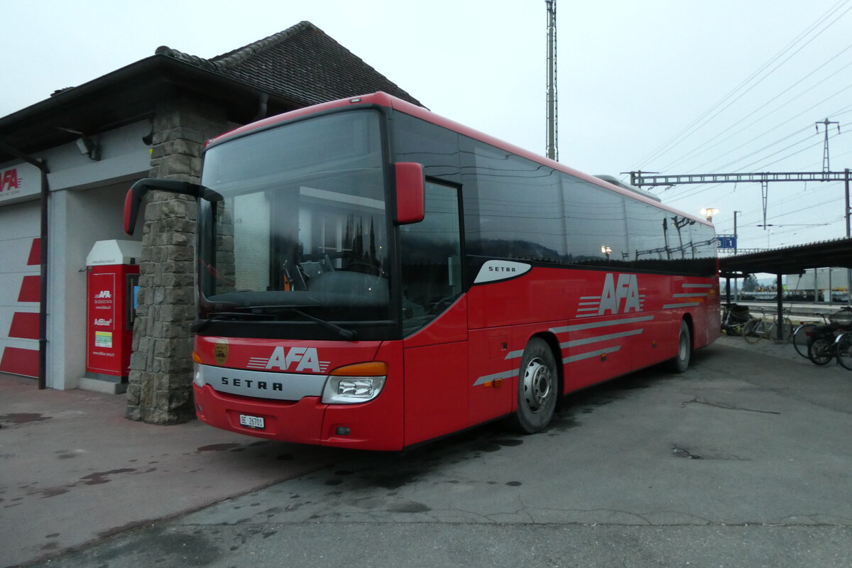 (283'495) - AFA Adelboden - Nr. 24/BE 26'701 - Setra am 25. Dezember 2025 beim Bahnhof Frutigen