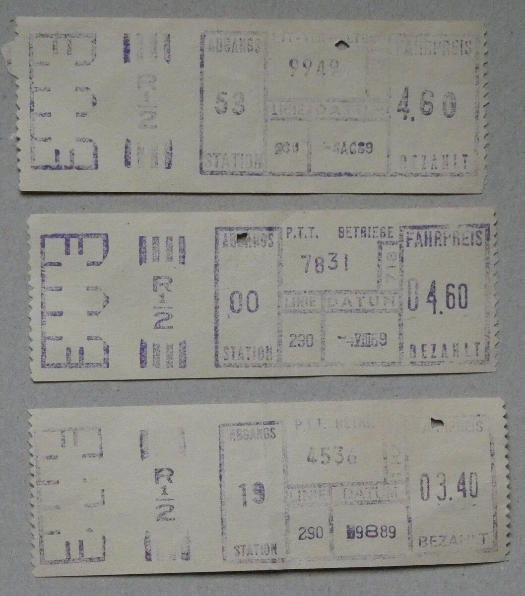 (283'530) - PTT-Einzelbillette am 28. Dezember 2025 in Thun