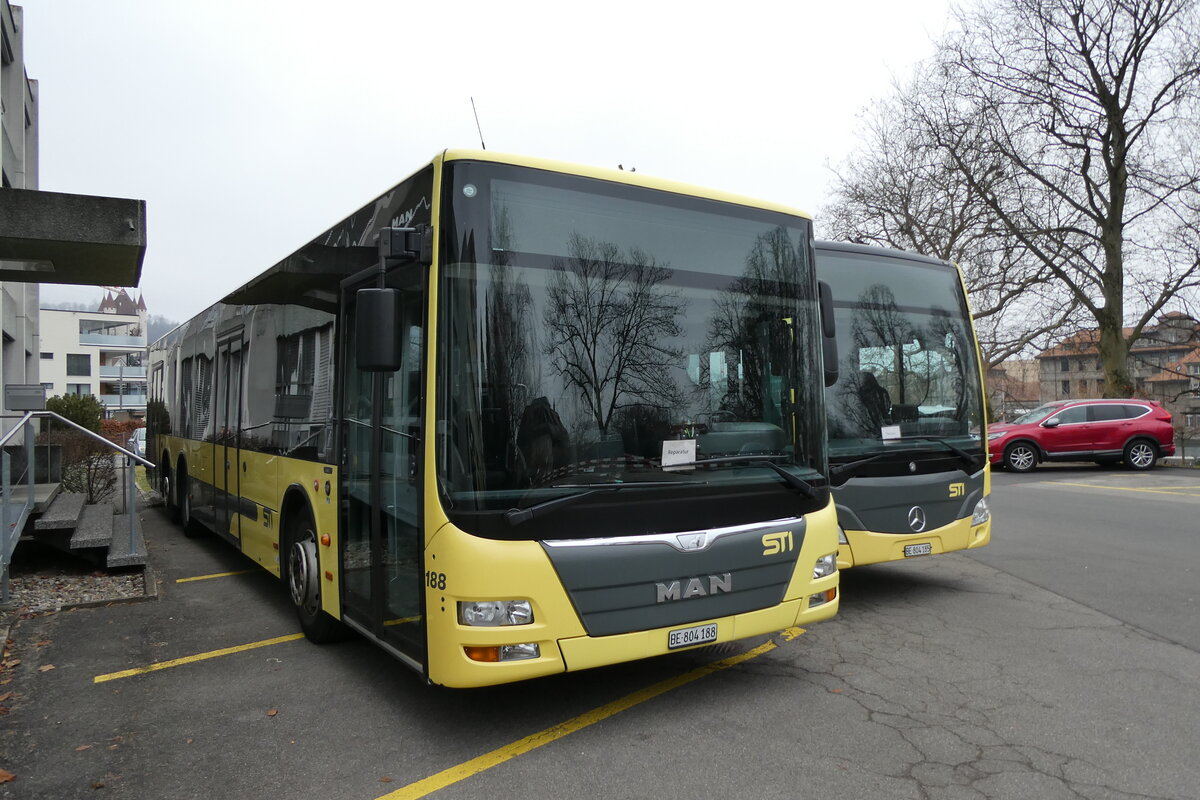 (283'534) - STI Thun - Nr. 188/BE 804'188 - MAN am 28. Dezember 2025 in Thun, Garage