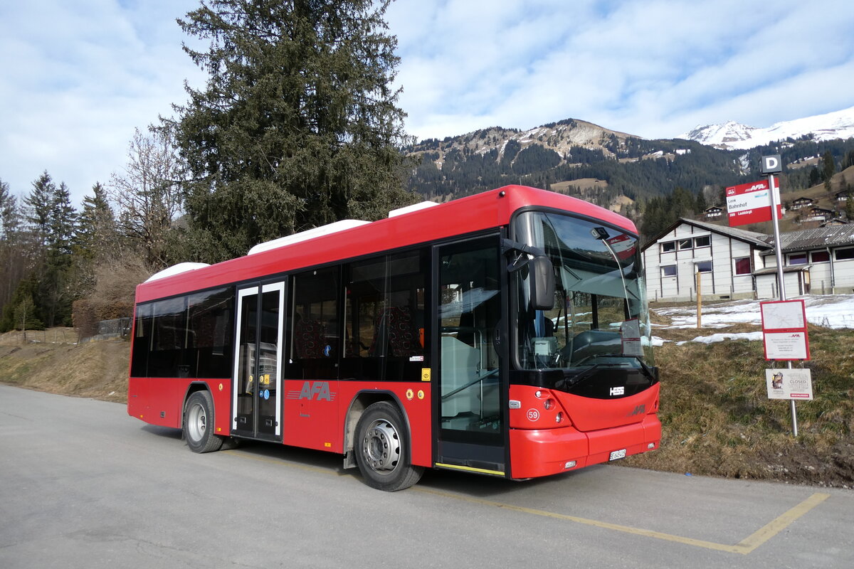 (283'732) - AFA Adelboden - Nr. 59/BE 645'415 - Scania/Hess am 6. Januar 2026 beim Bahnhof Lenk