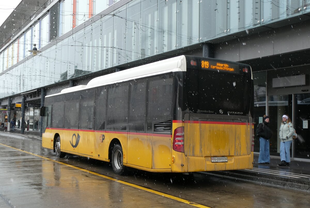 (283'743) - Rattin, Schlatt - TG 209'553/PID 4539 - Mercedes (ex Harz, D-Saarbr�cken; ex PostAuto Bern; ex AVG Meiringen Nr. 72) am 8. Januar 2026 beim Bahnhof Frauenfeld