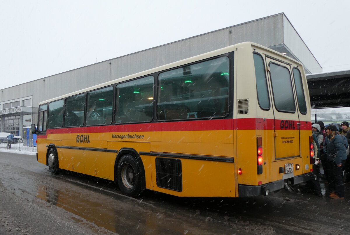 (283'840) - Gohl, Herzogenbuchsee - Nr. 11/BE 54'324 - NAW/Hess (ex Flury, Balm PID 1653; ex Steiner, Altb�ron Nr. 11) am 10. Januar 2026 beim Bahnhof Frutigen