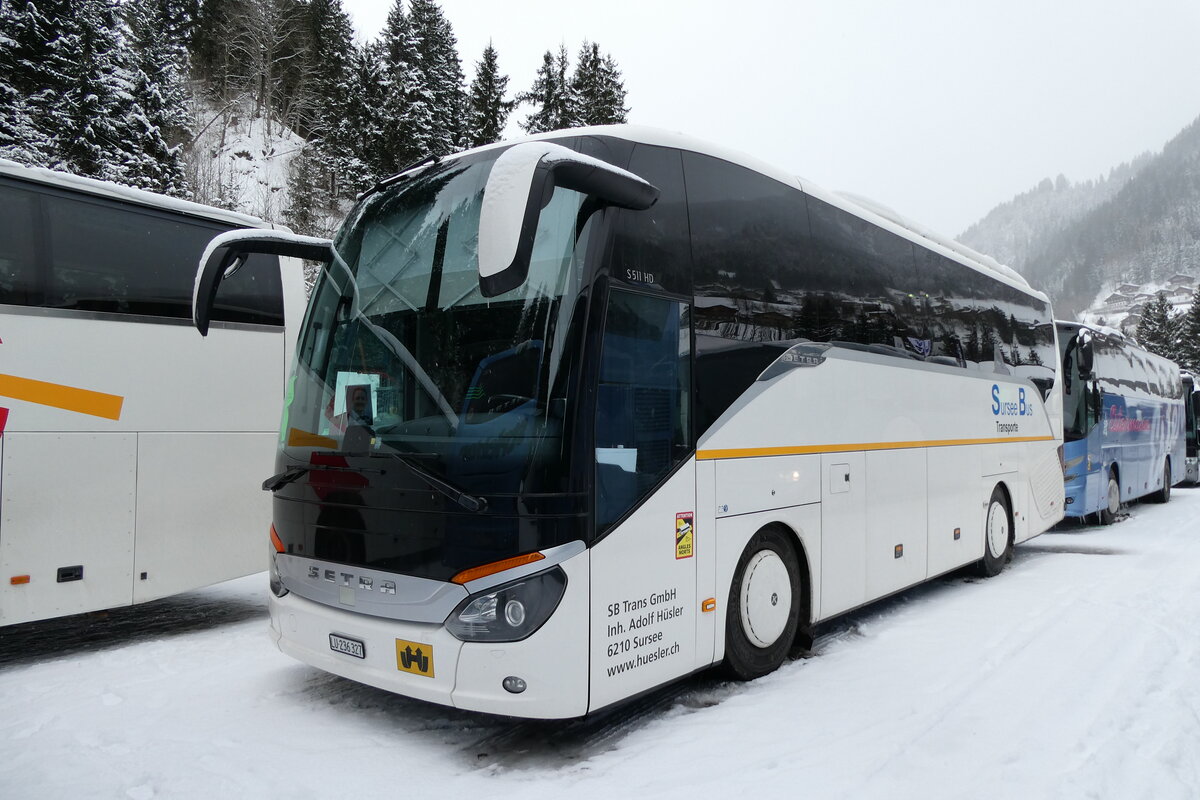 (284'038) - SB Trans, Sursee - LU 236'327 - Setra am 10. Januar 2026 in Adelboden, ASB