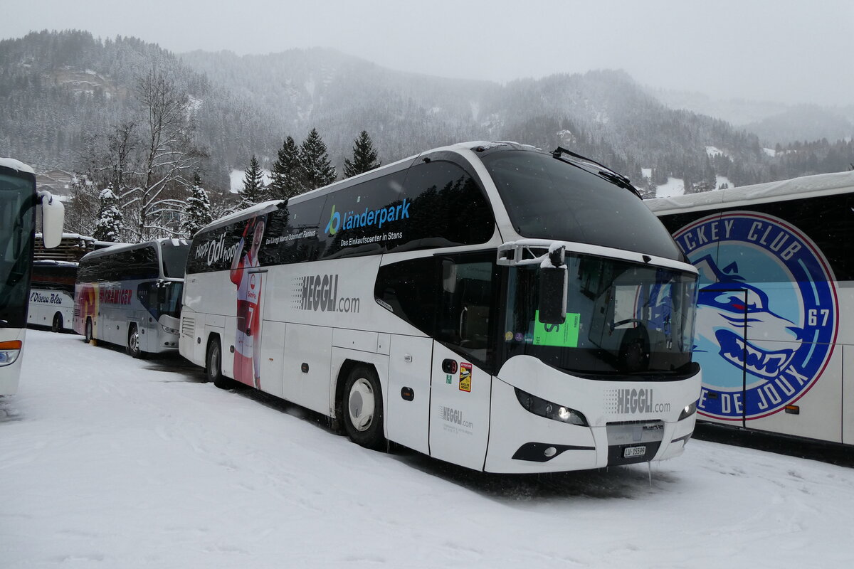 (284'085) - Heggli, Kriens - LU 15'599 - Neoplan am 10. Januar 2026 in Adelboden, ASB