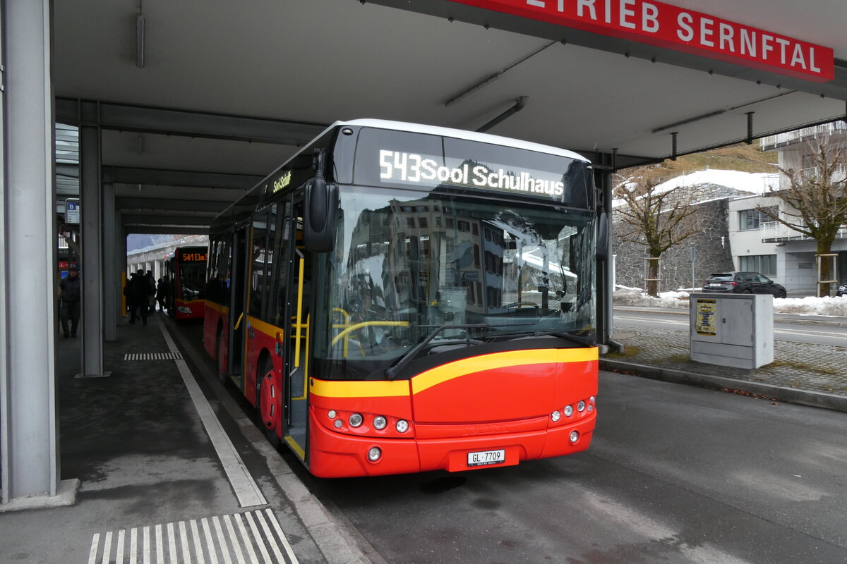 (284'441) - AS Engi - Nr. 9/GL 7709 - Solaris (ex RNV Mannheim/D Nr. 6288) am 30. Januar 2026 beim Bahnhof Schwanden