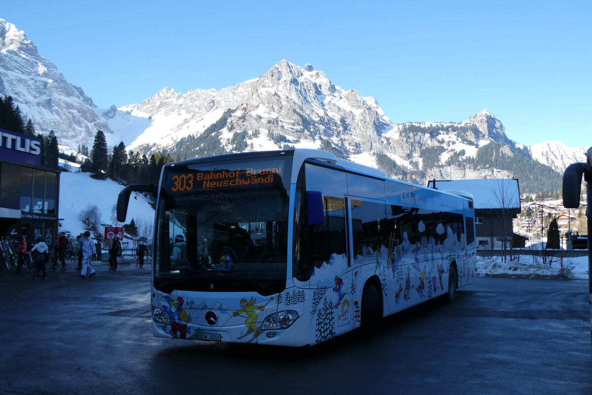 (284'582) - EAB Engelberg - Nr. 5/OW 10'241 - Mercedes (ex VZO Gr�ningen; ex Vorf�hrfahrzeug) am 3. Februar 2026 in Engelberg, Talstation Titlis