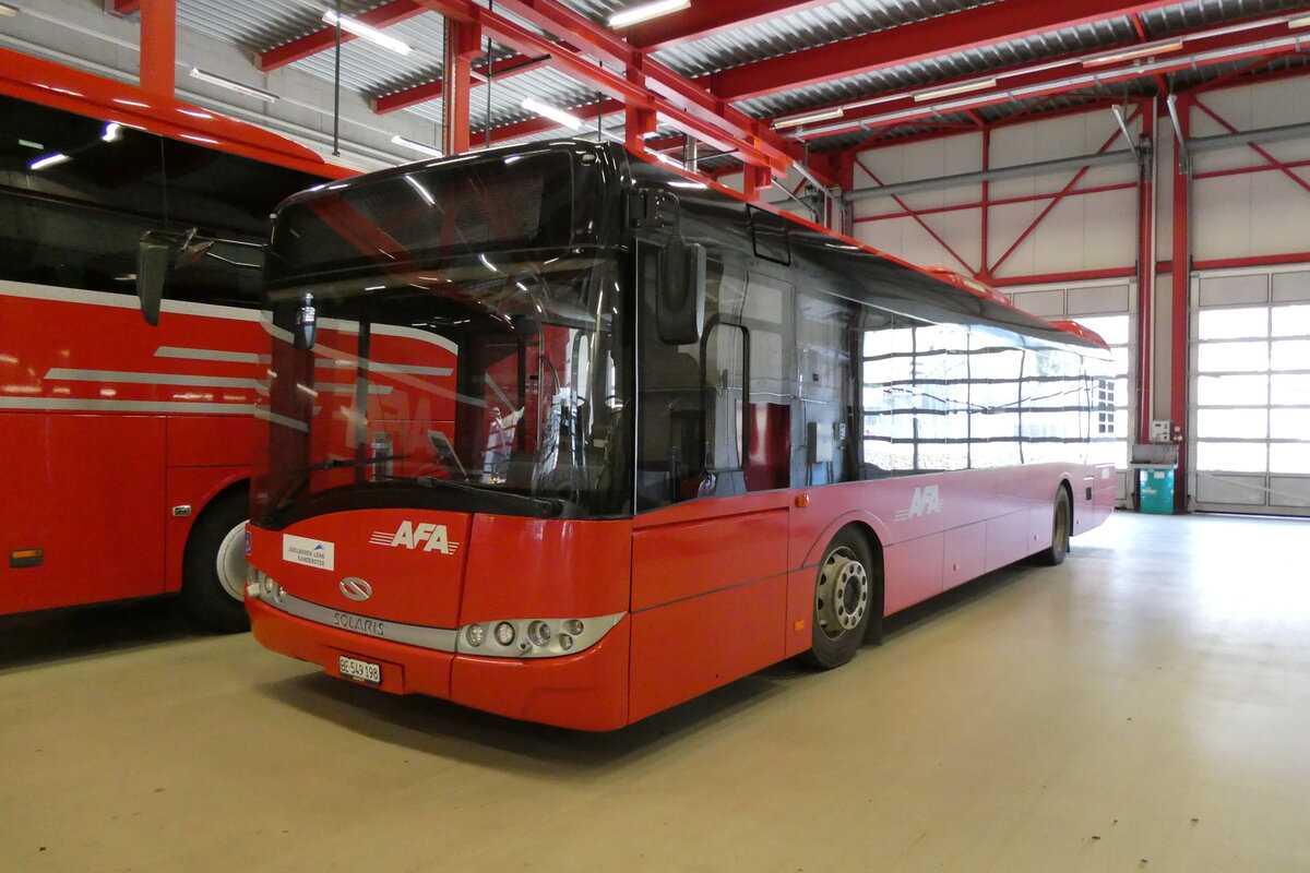 (285'062) - AFA Adelboden - Nr. 491/BE 549'198 - Solaris (ex Nr. 91) am 24. Februar 2026 in Frutigen, Garage