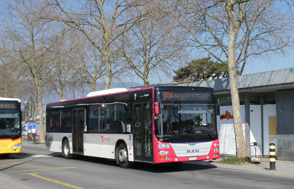 (285'616) - TRAVXS Xverdon - Nr. 115/VD 587'547 - MAN am 21. M�rz 2026 beim Bahnhof Yverdon