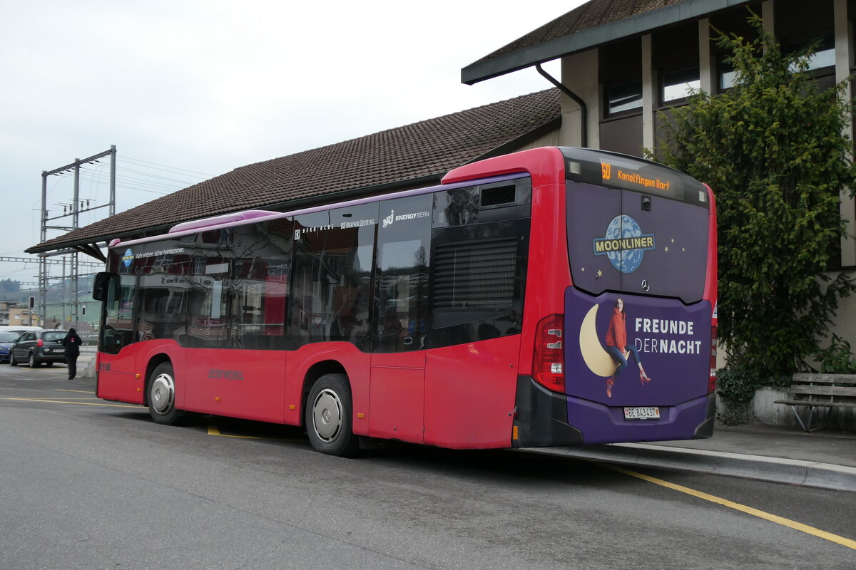 (285'676) - Bernmobil, Bern - Nr. 437/BE 843'437 - Mercedes am 23. M�rz 2026 beim Bahnhof Konolfingen