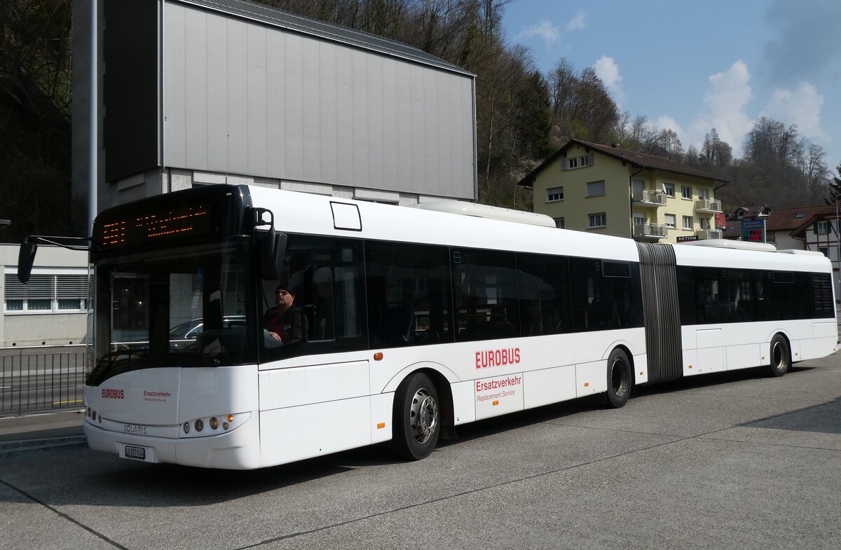 (285'683) - H�fliger, Sursee - Nr. 6/LU 287'024 - Solaris (ex LBB Obertiefenbach, D-Beselich; ex Dahmetal, D-Ratzeburg Nr. 326; ex SVP Pforzheim/D Nr. 217) am 23. M�rz 2026 beim Bahnhof Wolhusen 