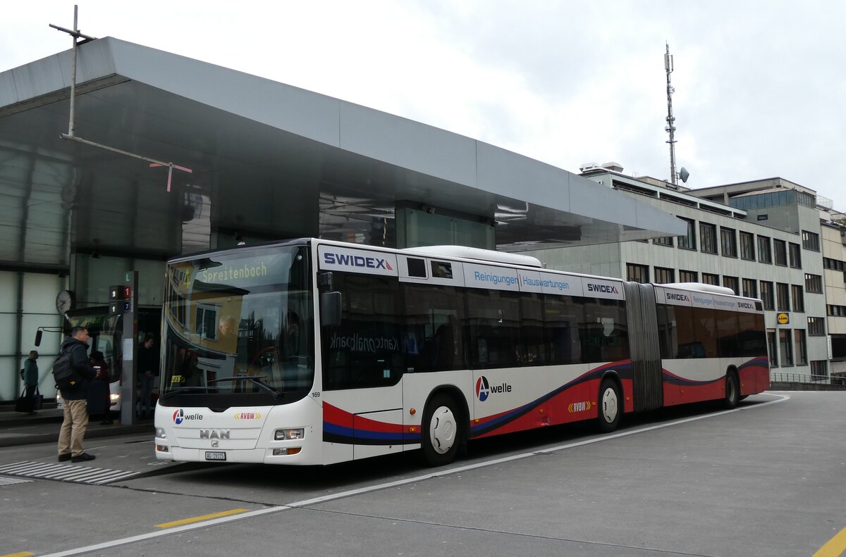 (285'729) - RVBW Wettingen - Nr. 169/AG 19'315 - MAN am 26. M�rz 2026 beim Bahnhof Baden