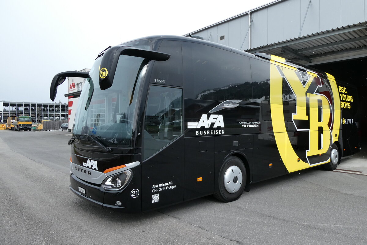 (285'750) - AFA Adelboden - Nr. 21/BE 1898 - Setra (ex Gerber, Deutschland; ex H�ffmann, D-Vechta) am 27. M�rz 2026 in Frutigen, Garage