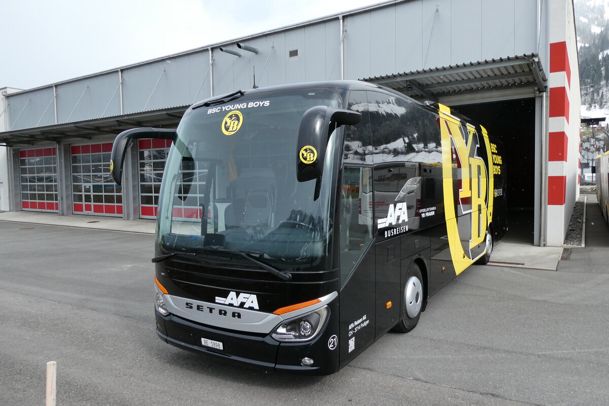 (285'754) - AFA Adelboden - Nr. 21/BE 1898 - Setra (ex Gerber, Deutschland; ex H�ffmann, D-Vechta) am 27. M�rz 2026 in Frutigen, Garage