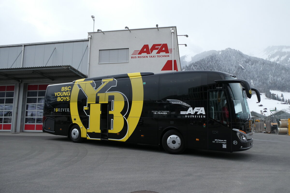 (285'756) - AFA Adelboden - Nr. 21/BE 1898 - Setra (ex Gerber, Deutschland; ex H�ffmann, D-Vechta) am 27. M�rz 2026 in Frutigen, Garage