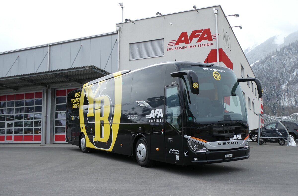 (285'759) - AFA Adelboden - Nr. 21/BE 1898 - Setra (ex Gerber, Deutschland; ex H�ffmann, D-Vechta) am 27. M�rz 2026 in Frutigen, Garage