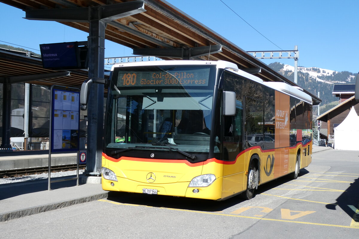 (286'038) - PostAuto Bern - BE 707'944/PID 12'071 - Mercedes (ex K�bli, Gstaad) am 9. April 2026 beim Bahnhof Gstaad