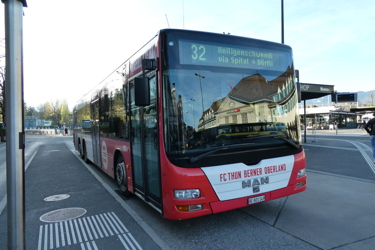 (286'069) - STI Thun - Nr. 149/BE 801'149 - MAN am 11. April 2026 beim Bahnhof Thun